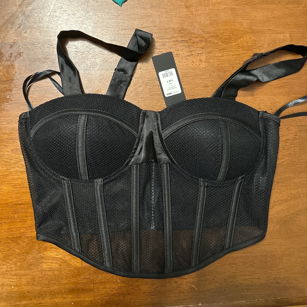 Black Netted Corset S NWT